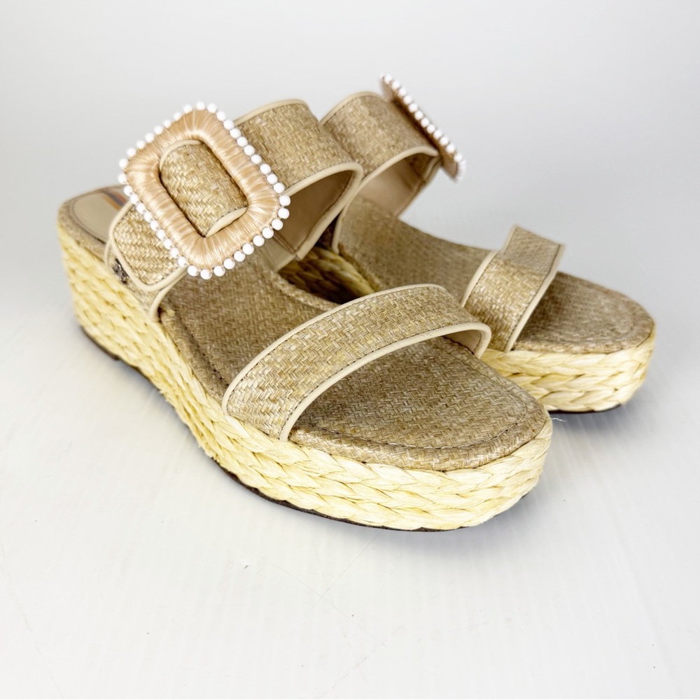 Sam Edelman New York Chase Slip On Platform Wedge Weave Sandals Shoes